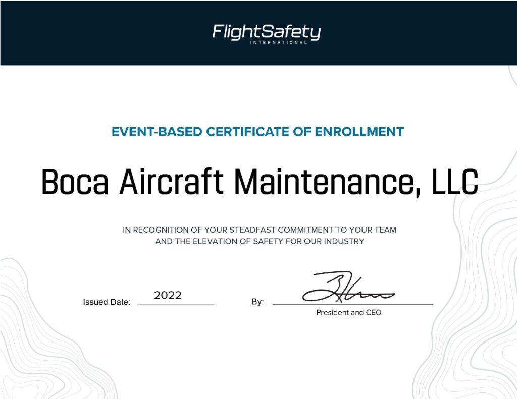 Flight safety certificate
