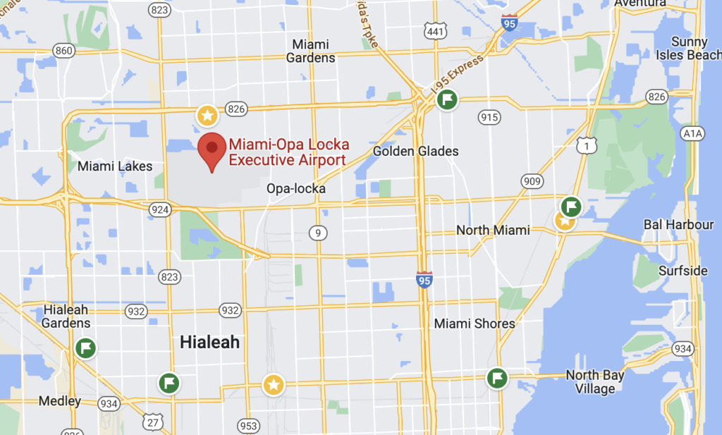 Miami-Opa Locka Google map